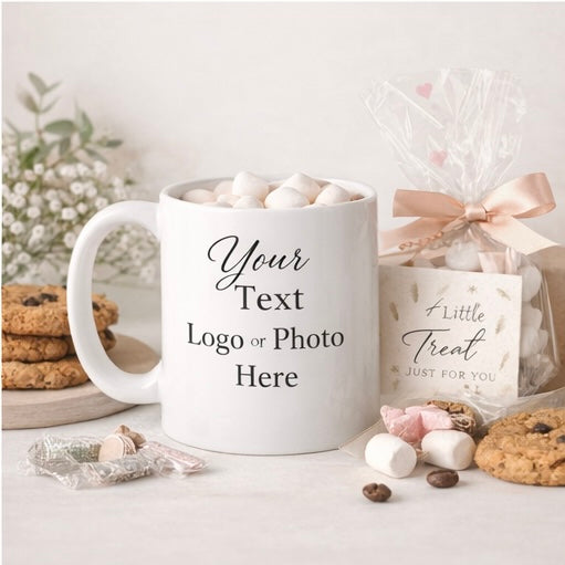 Personalised White Mug – Custom Text, Logo or Photo